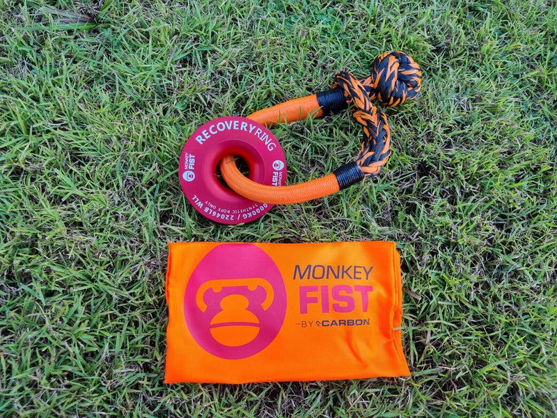Load image into Gallery viewer, Carbon Recovery Ring Monkey Fist Soft Shackel Combo-Title--image_recovery gear australia