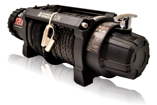 Load image into Gallery viewer, Carbon Winch - 12K VER.2 12000LB Electric Winch With Black Synthetic Rope and Hook-Title--image_recovery gear australia