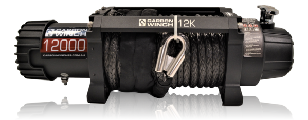 Load image into Gallery viewer, Carbon Winch - 12K VER.2 12000LB Electric Winch With Black Synthetic Rope and Hook-Title--image_recovery gear australia