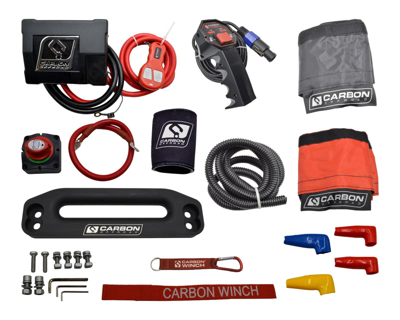 Load image into Gallery viewer, Carbon Offroad - 12K 12000lb Electric Winch With Black Rope & Hook VER. 3-Colour-Blue-image_recovery gear australia