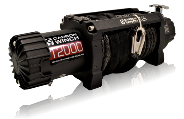 Load image into Gallery viewer, Carbon Winch - 12K VER.2 12000LB Electric Winch With Black Synthetic Rope and Hook
